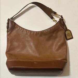 Ralph Lauren Brown Leather Hobo Bag
